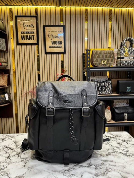 COACH HITCH LEATHER BAGPACK WITH DUST BAG PREMIUM QUALITY BLACK 2252